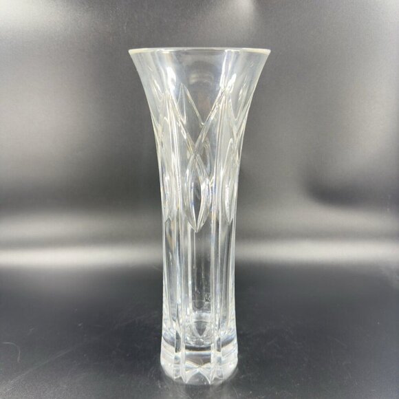 MILLER ROGASKA Clear Crystal Glass Vase Vessel Tall Lead Crystal Marked Bottom - Picture 11 of 11